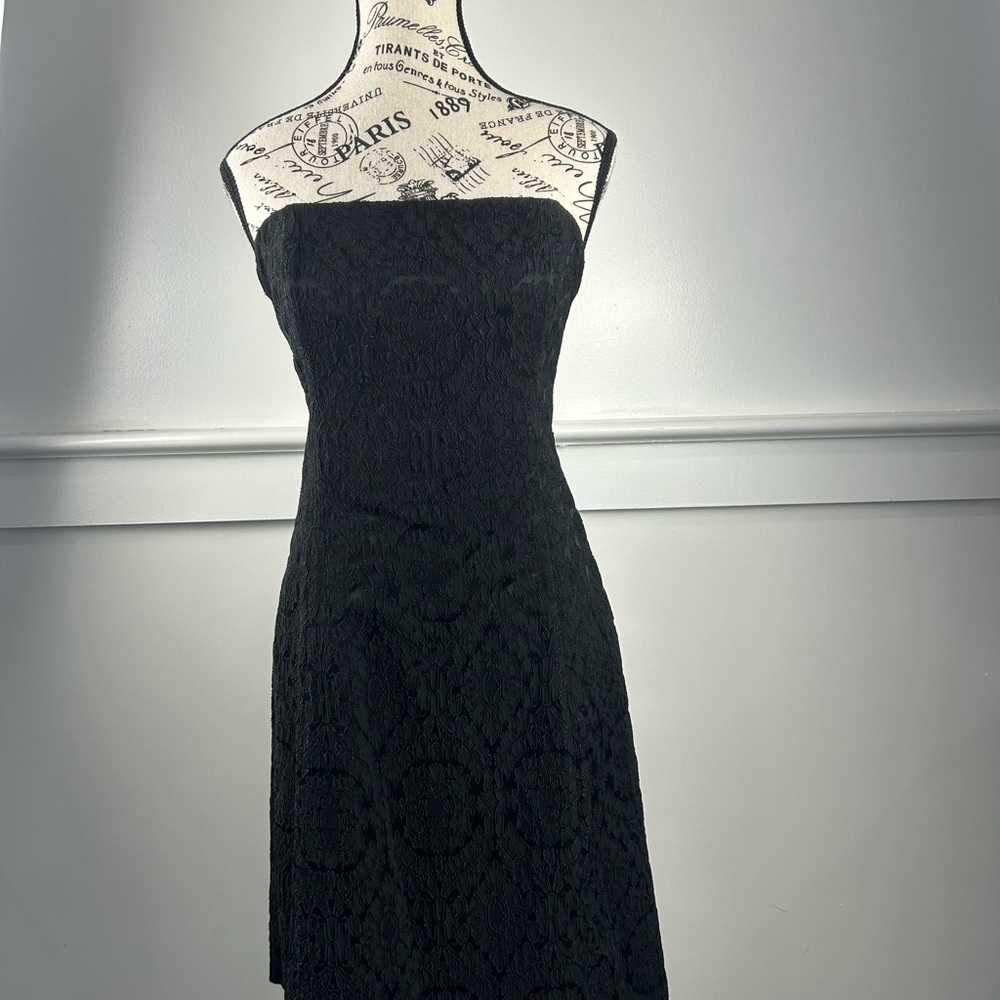 Robin Jordan Black Strapless Sheath Dress for Cocktail Events
